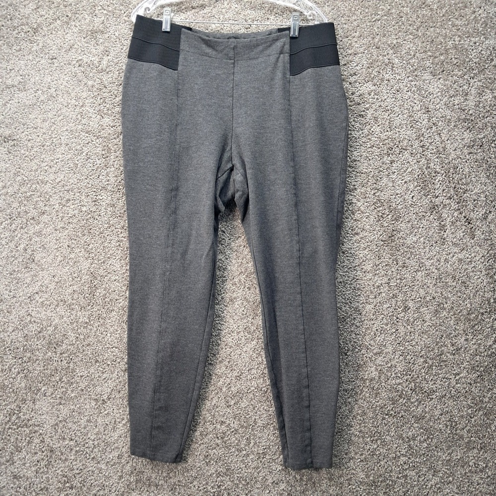 Lane Bryant Gray Ponte Knit Skinny Pants Elastic Waist Plus Size 18 Charcoal